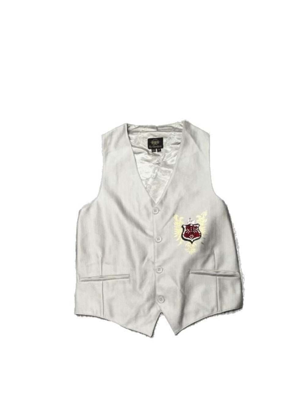 El General Men's Formal Vest with Crest Patch Detail Size Small